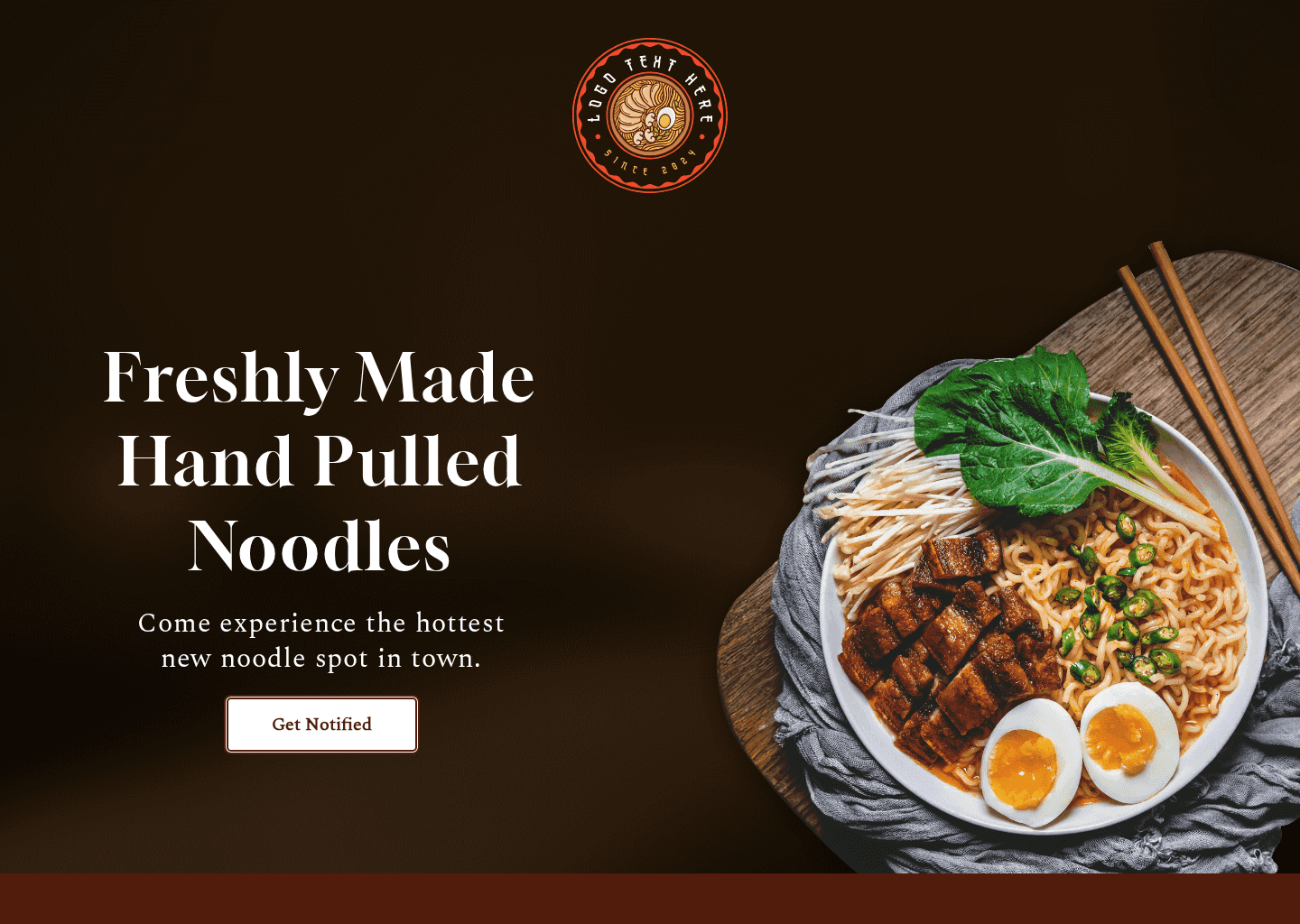 Noodles Restaurant Opening Website Preview