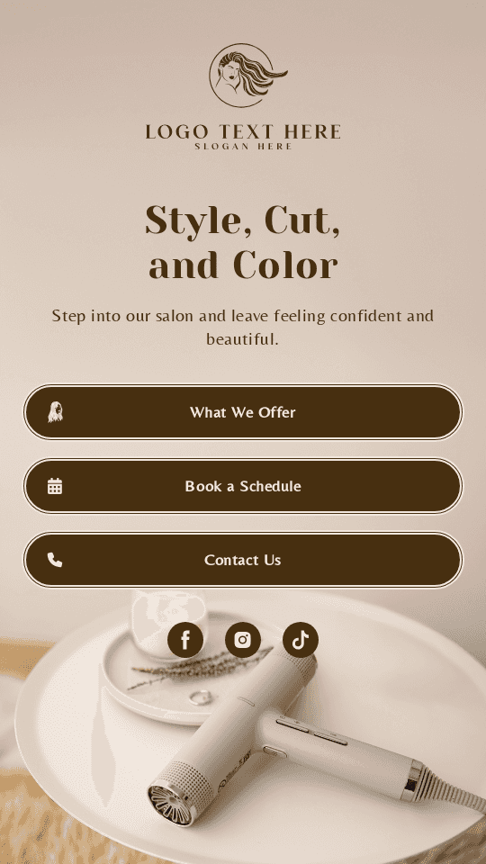 Hair Salon Service Link in Bio Preview