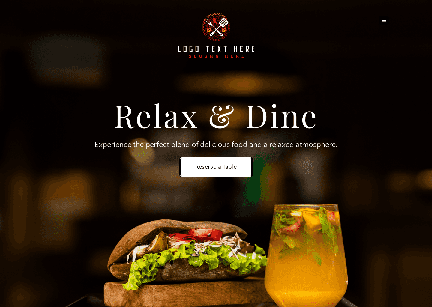 Casual Dining Restaurant Website Preview