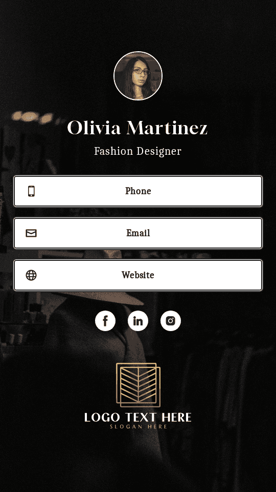 Stylish Fashion Designer Digital Business Card Preview