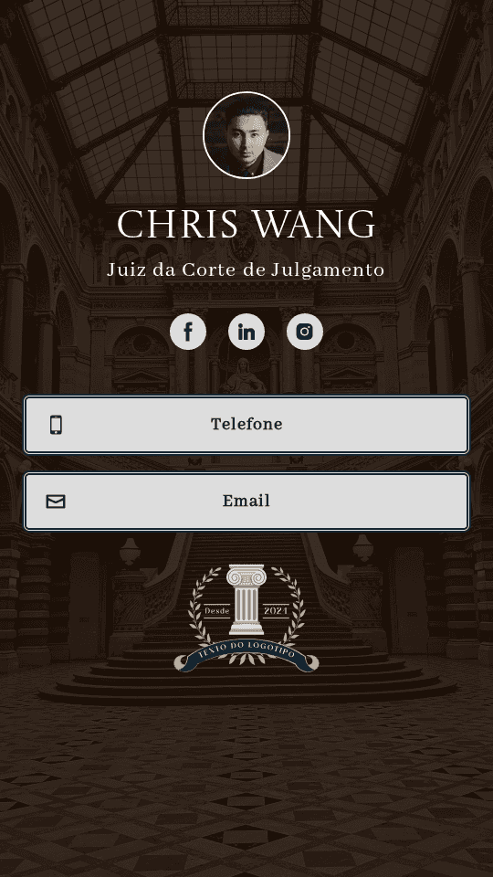 Juiz de Tribunal de Primeira Instância Digital Business Card