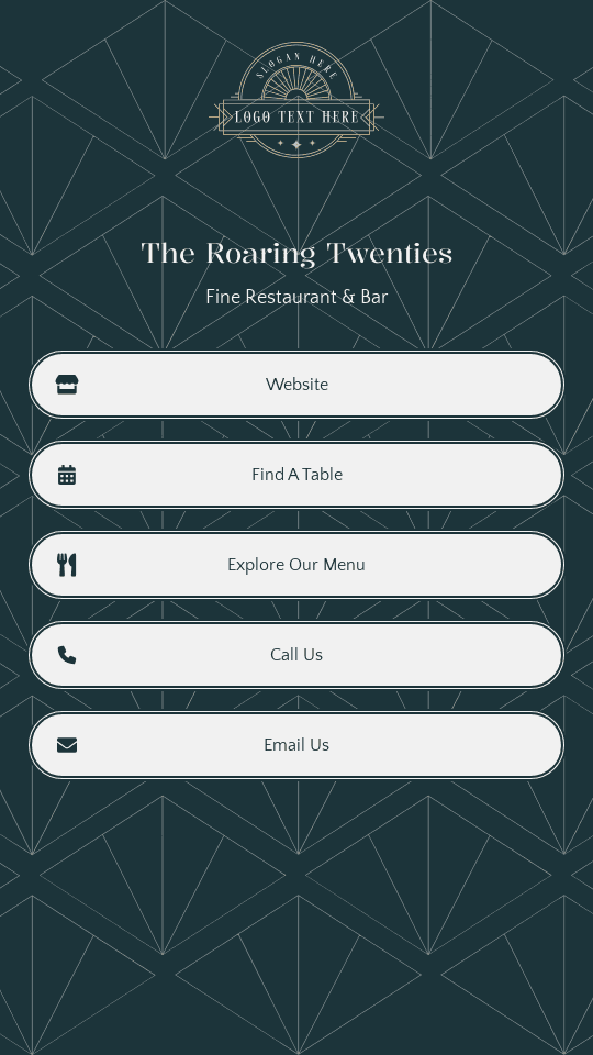 Fine Dining Restaurant Bio link template