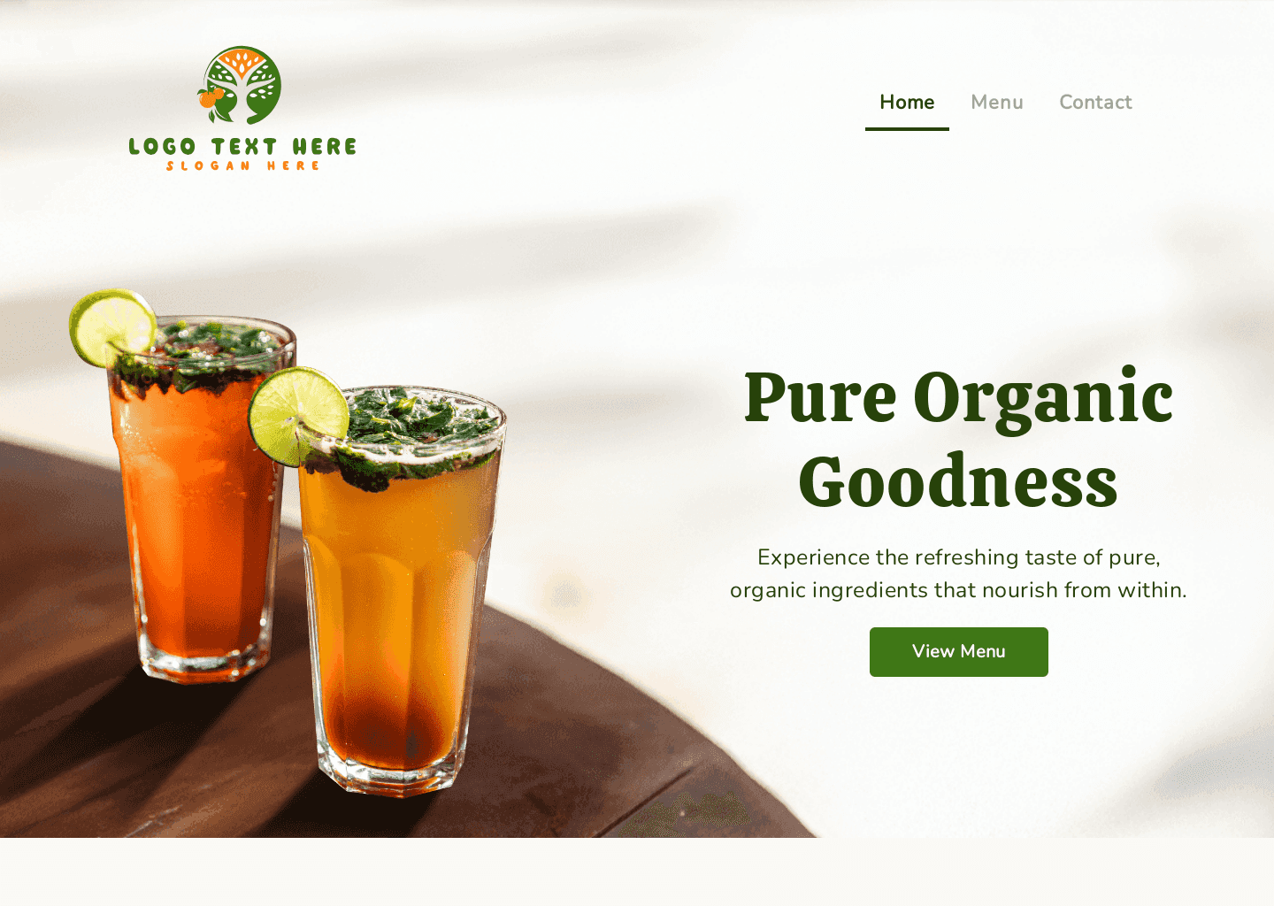 Organic Juice Bar Website Preview