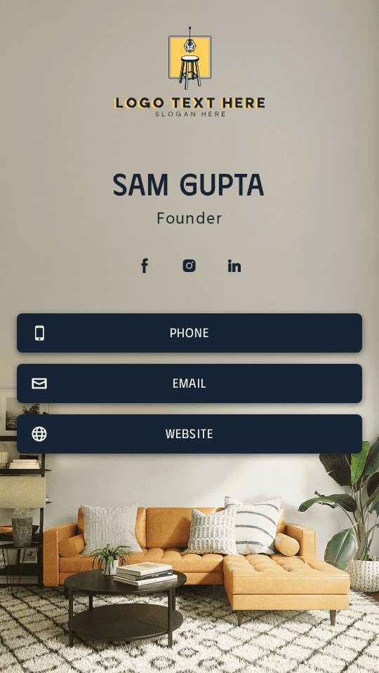 Interior Design Founder Digital Business Card Preview