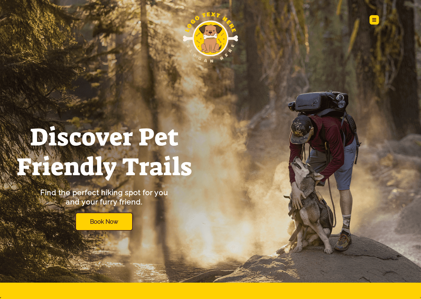 Dog Hiking Activity Website Preview