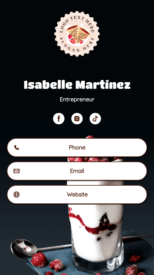 Frozen Delights Entrepreneur Digital Business Card