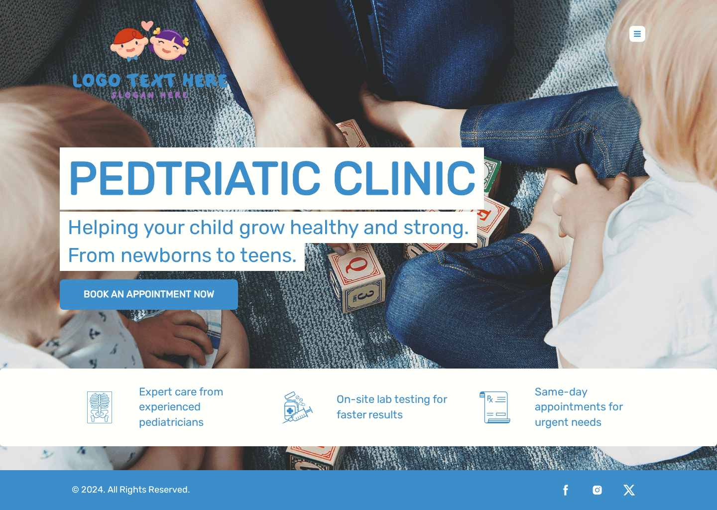 Pediatric Care Clinic Website Preview