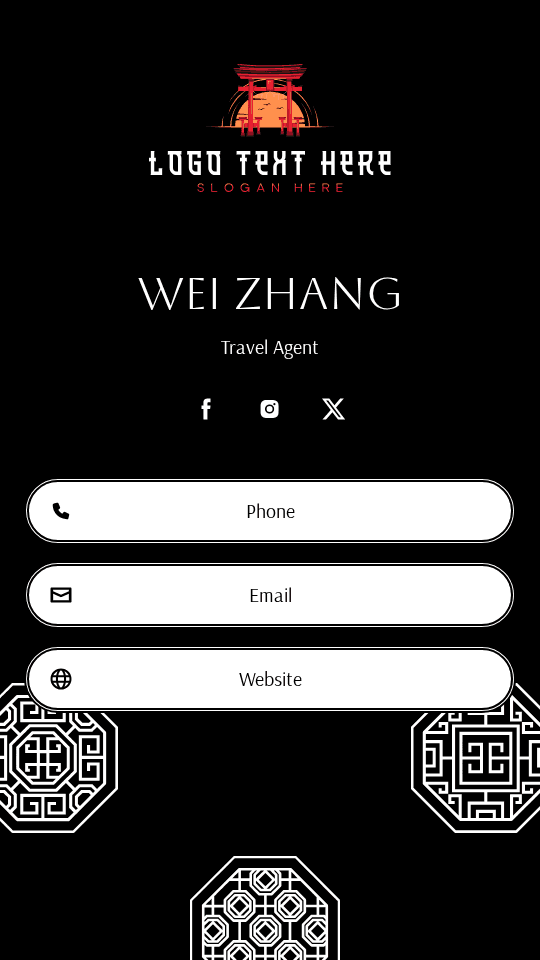 Asia Travel Agent Digital Business Card Preview