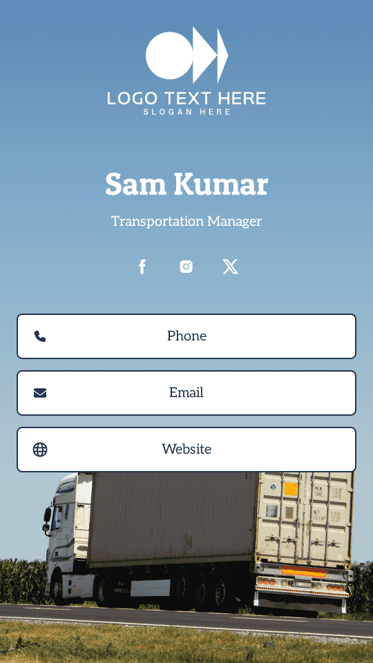 Freight Transportation Manager Digital Business Card Preview
