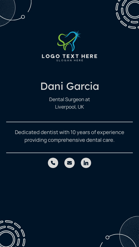 Licensed Dental Practitioner Digital Business Card Preview