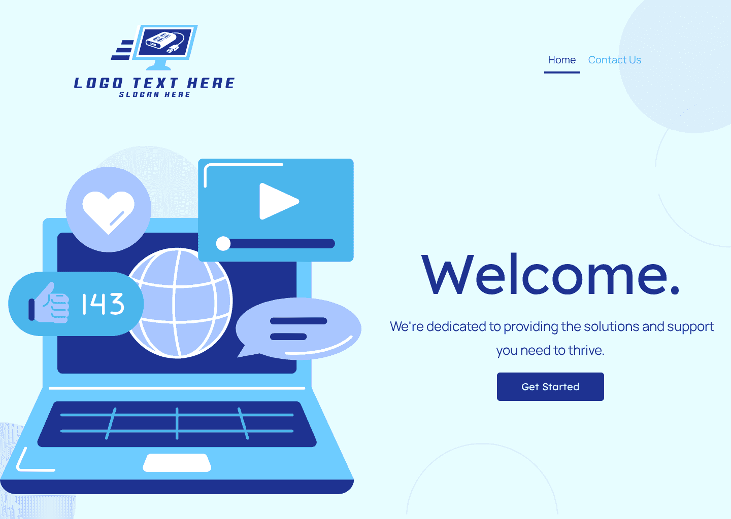 Generic Commerce Startup Website Preview