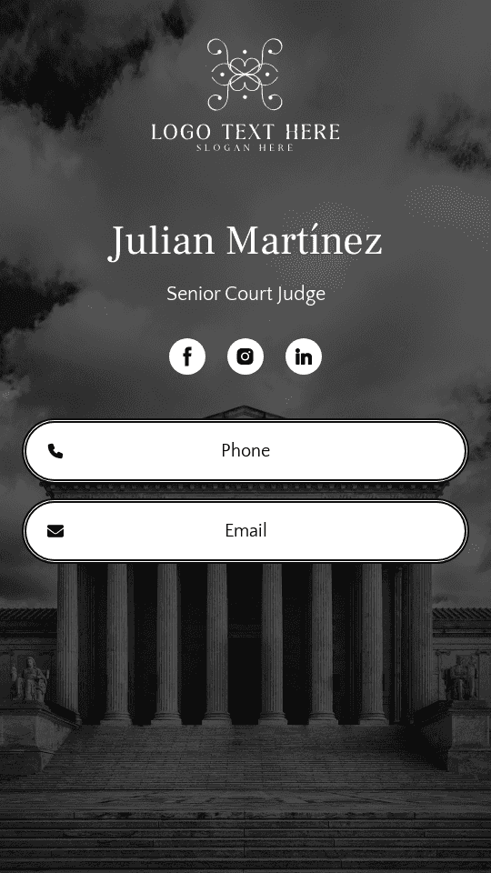 Senior Court Judge Digital Business Card Preview