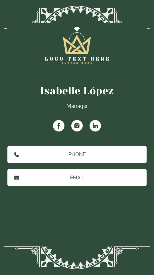 Event Management Manager Digital Business Card Preview