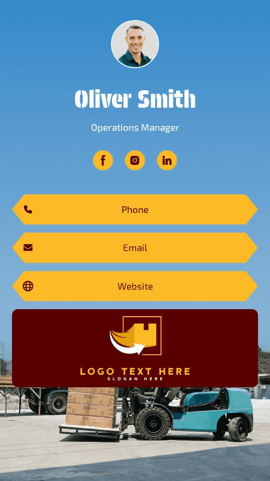 Logistics Operations Manager Digital Business Card Preview