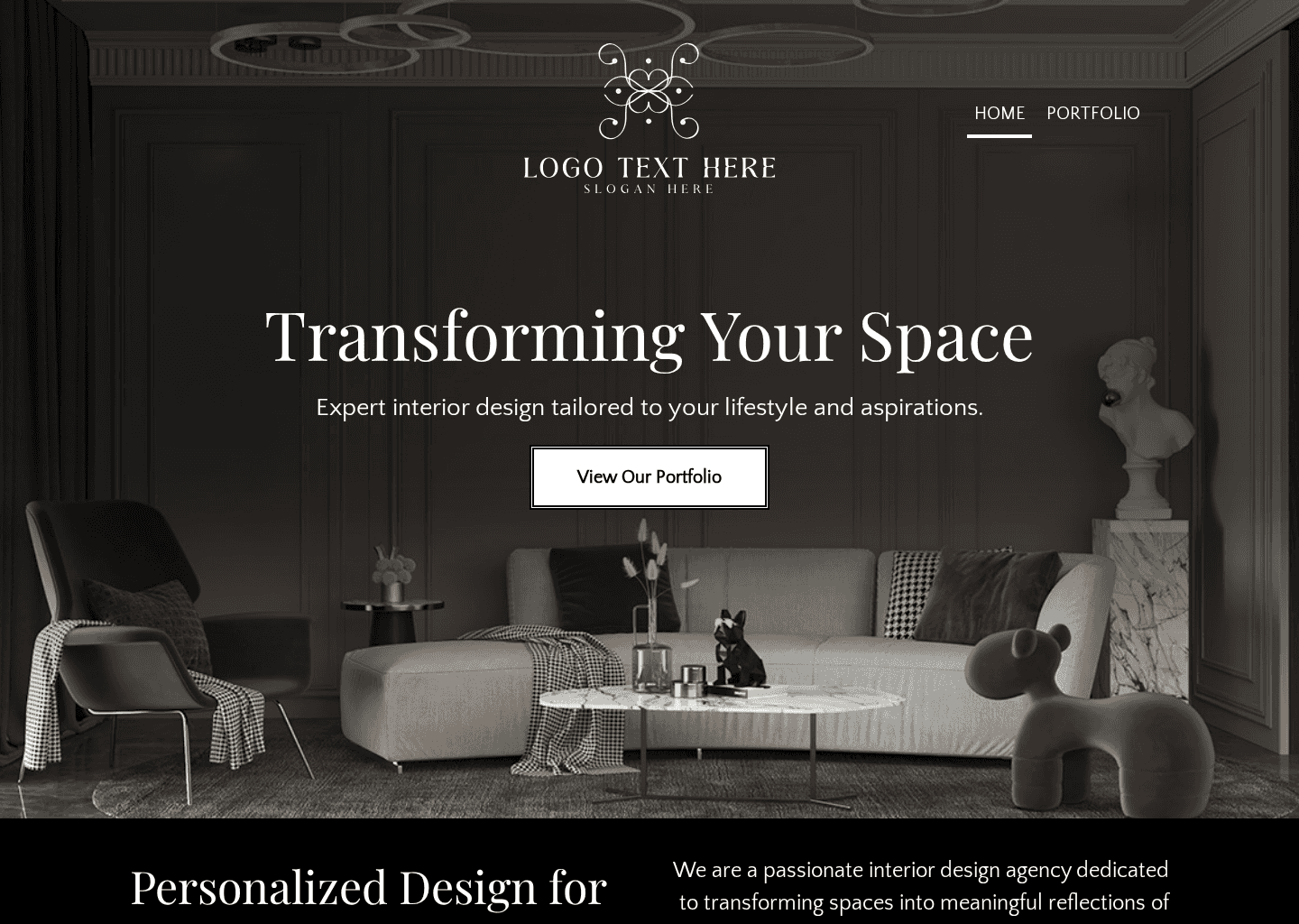 Interior Design Portfolio Website Preview