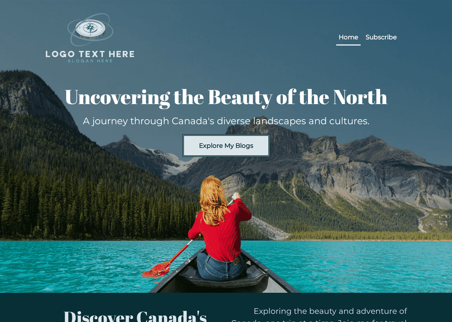 Canada Travel Blog Website Preview