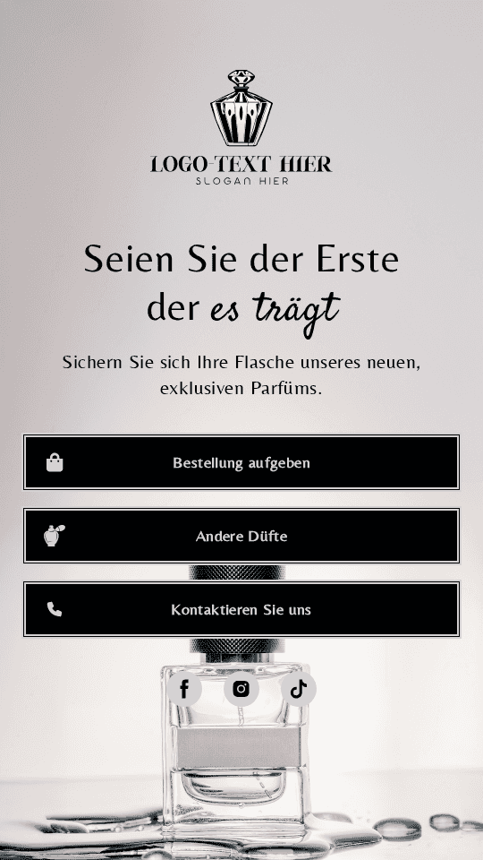 Duftparfüm Vorbestellung Website
