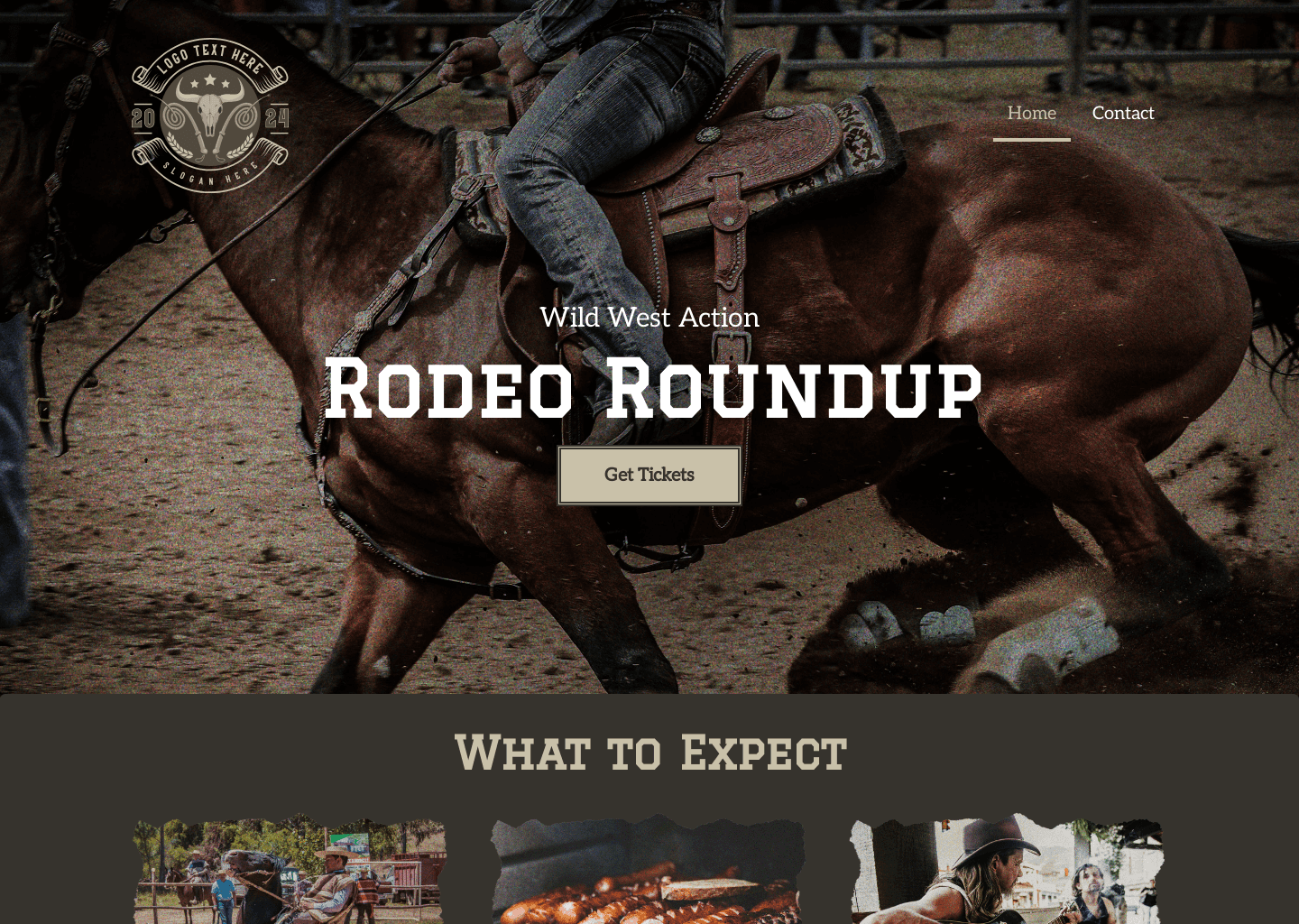 Cowboy Rodeo Event Website Preview