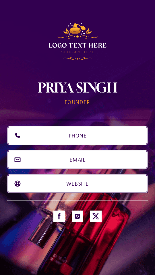 Beauty Scent Founder Digital Business Card