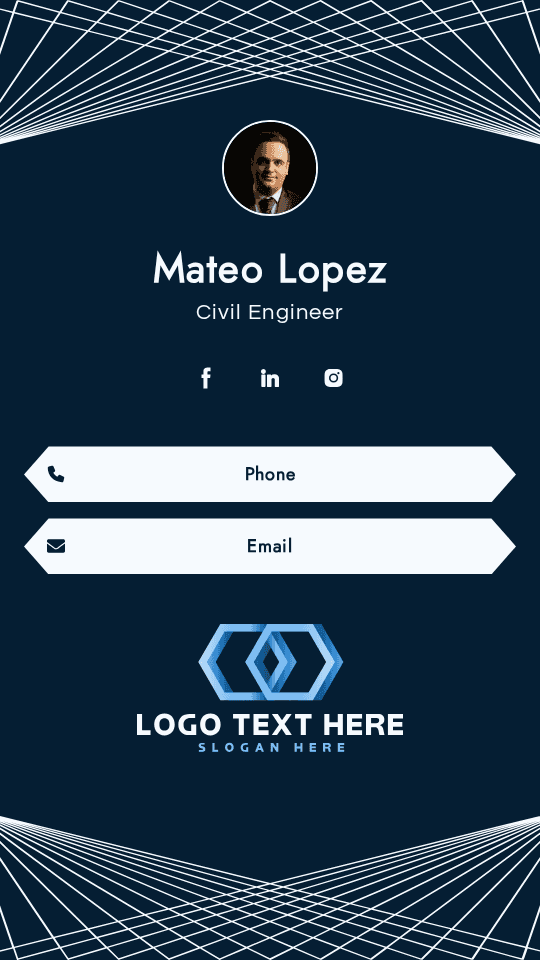 Construction Civil Engineer Digital Business Card Preview
