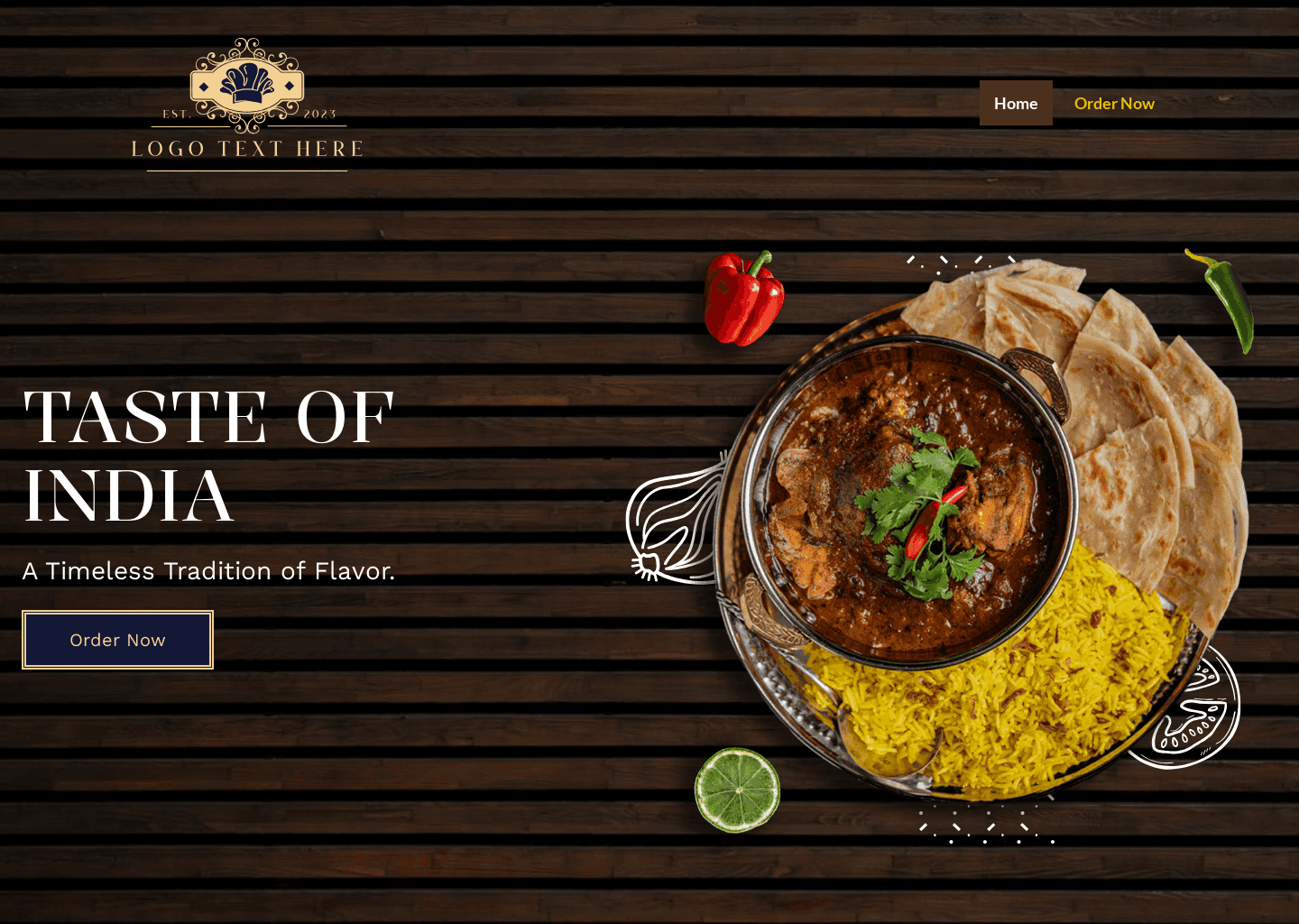 Indian Food Restaurant Website Preview