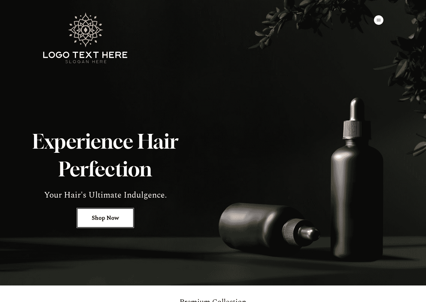 Premium Haircare Products Website Preview