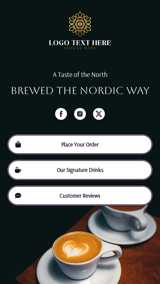 Scandinavian Brew Cafe Link in Bio Preview