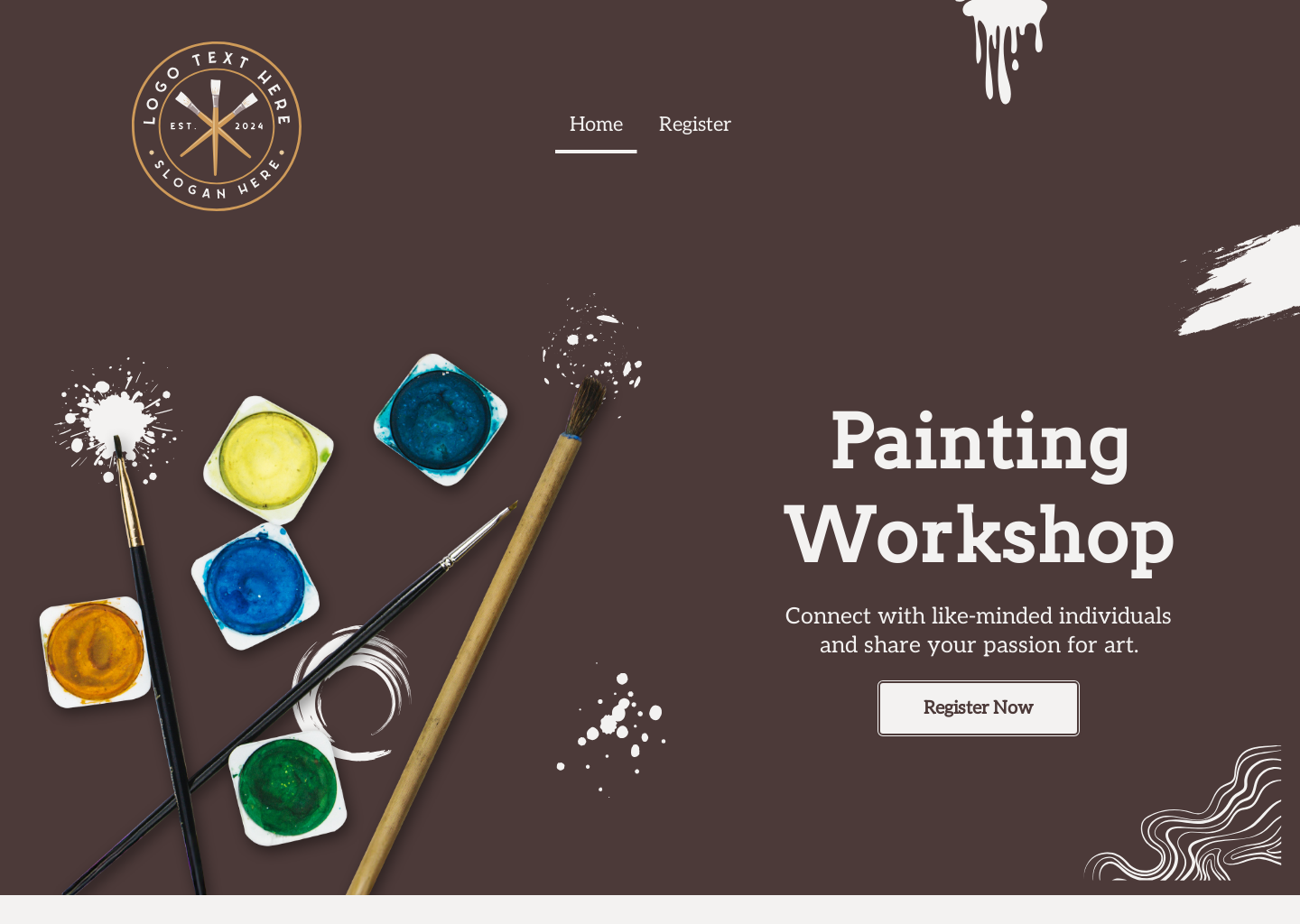Art Class Workshop Website Preview