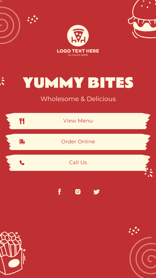 Fine Dining Restaurant Bio link template