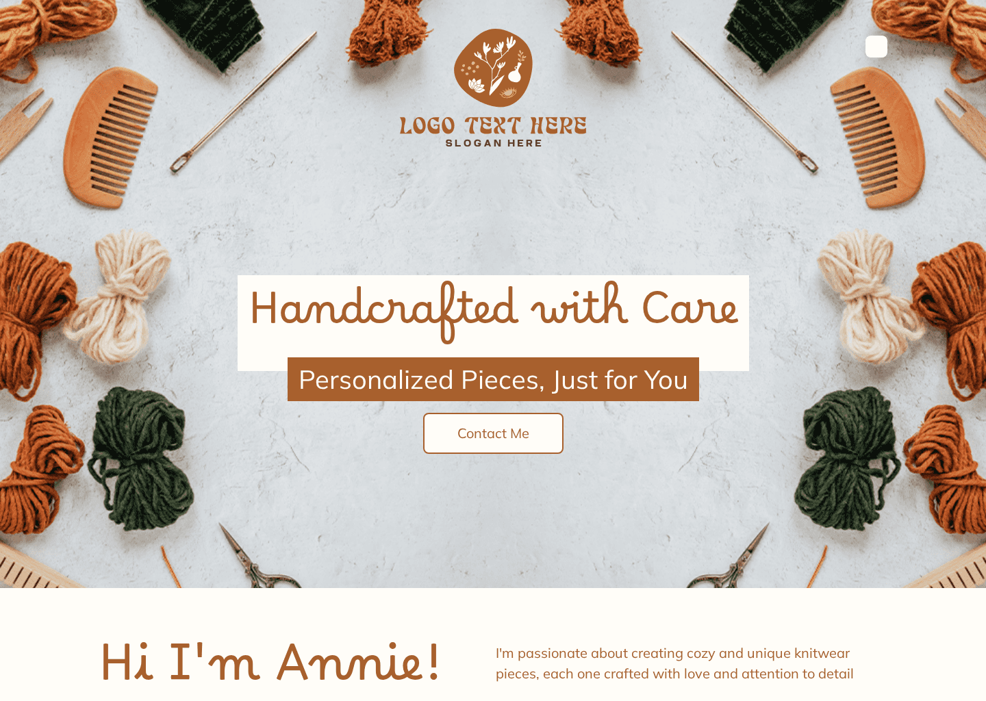 Handmade Yarn Crafts Website Preview