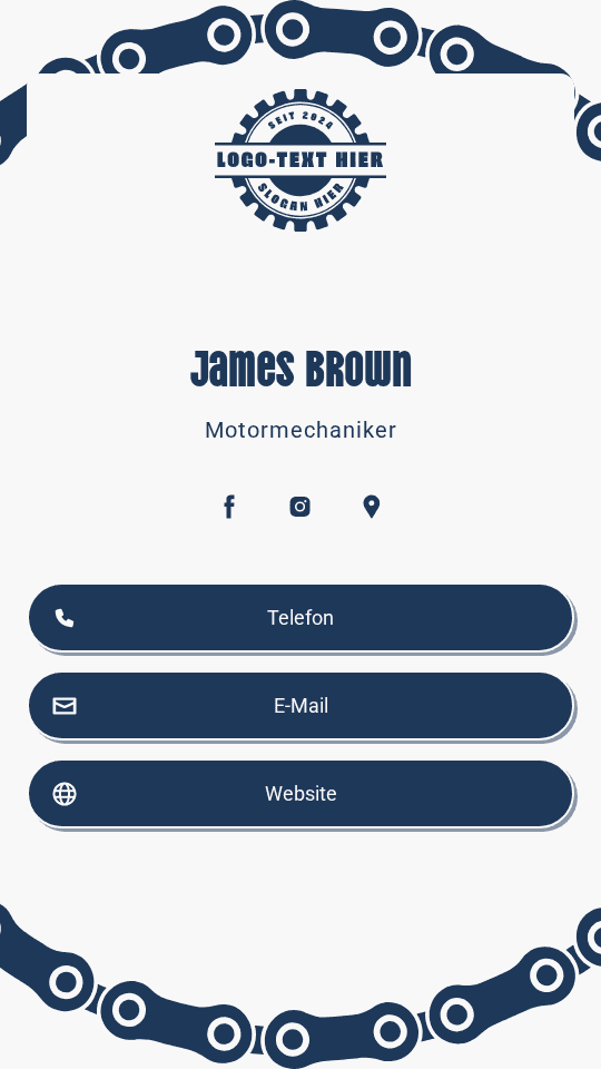 Kfz-Mechaniker Digital Business Card