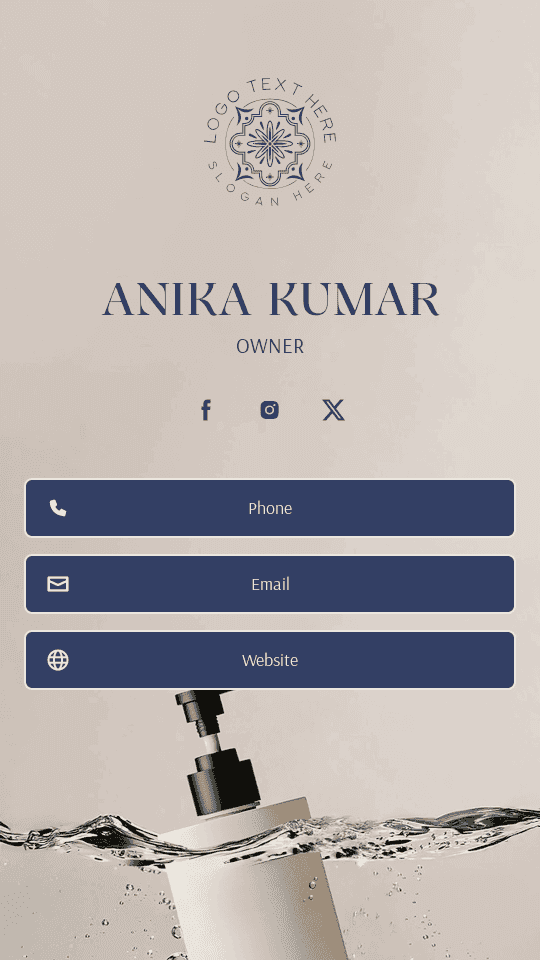 Haircare Shampoo Owner Digital Business Card Preview