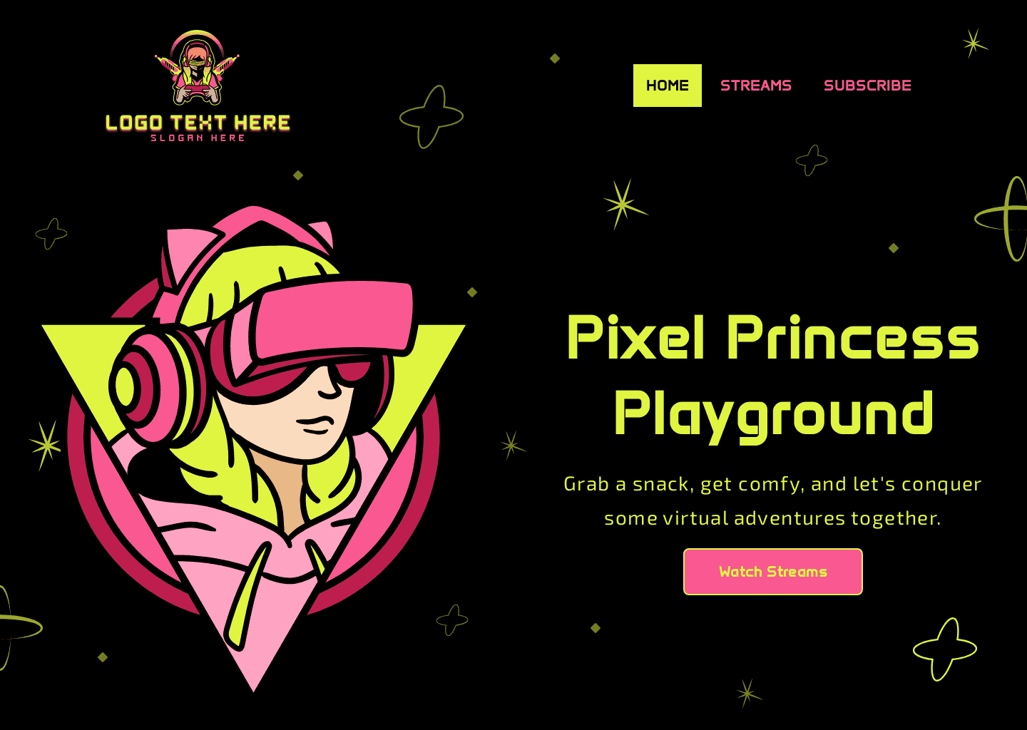 Quirky Online Streamer Website Preview