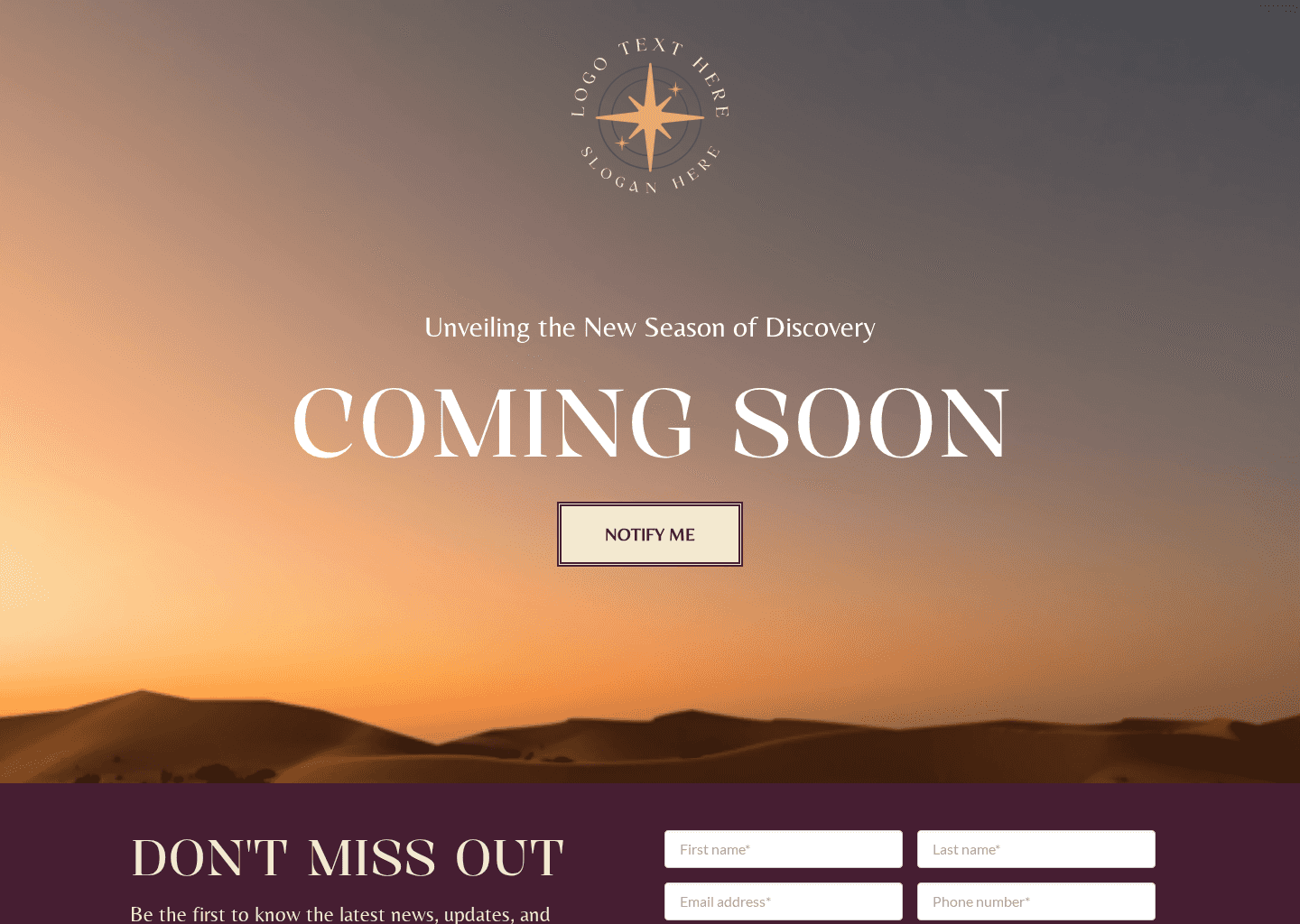Landscape Coming Soon Website Preview