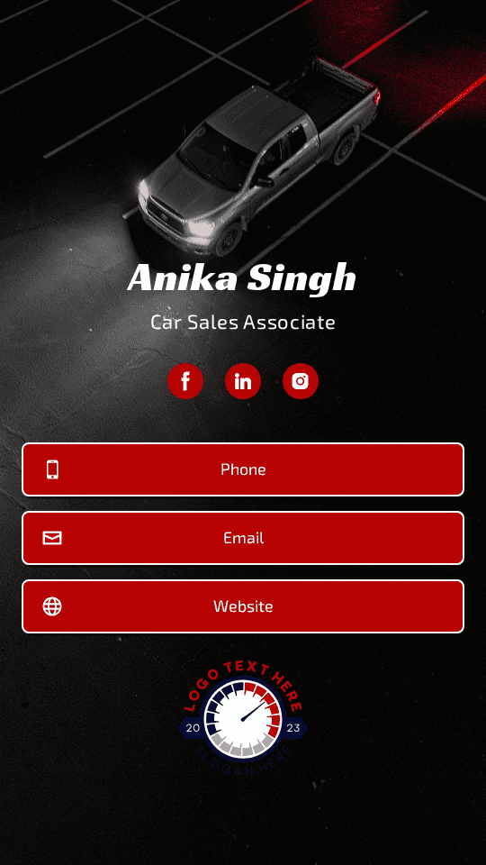 Car Sales Associate Digital Business Card Preview