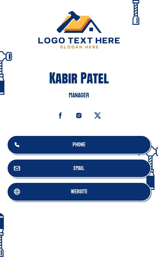 Construction Development Manager Digital Business Card Preview