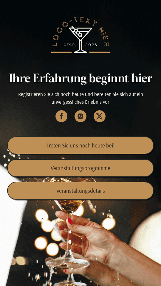 Generisches Venture-Event Link in Bio