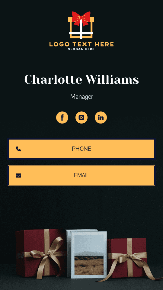 Gift Store Manager Digital Business Card Preview