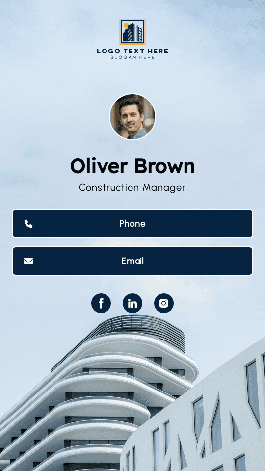 Construction Manager Digital Business Card