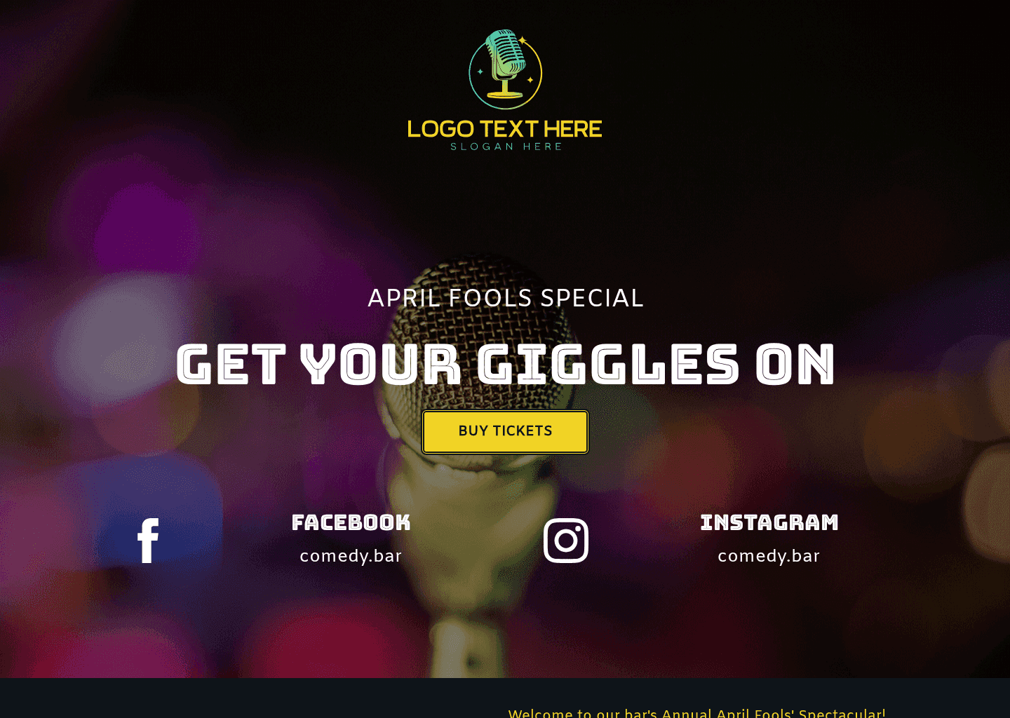 April Fools Comedy Website Preview