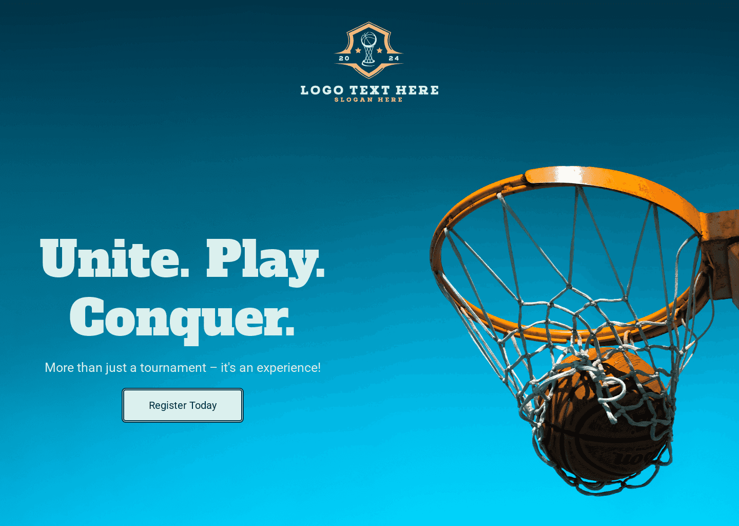 Competitive Basketball Tournament Website Preview