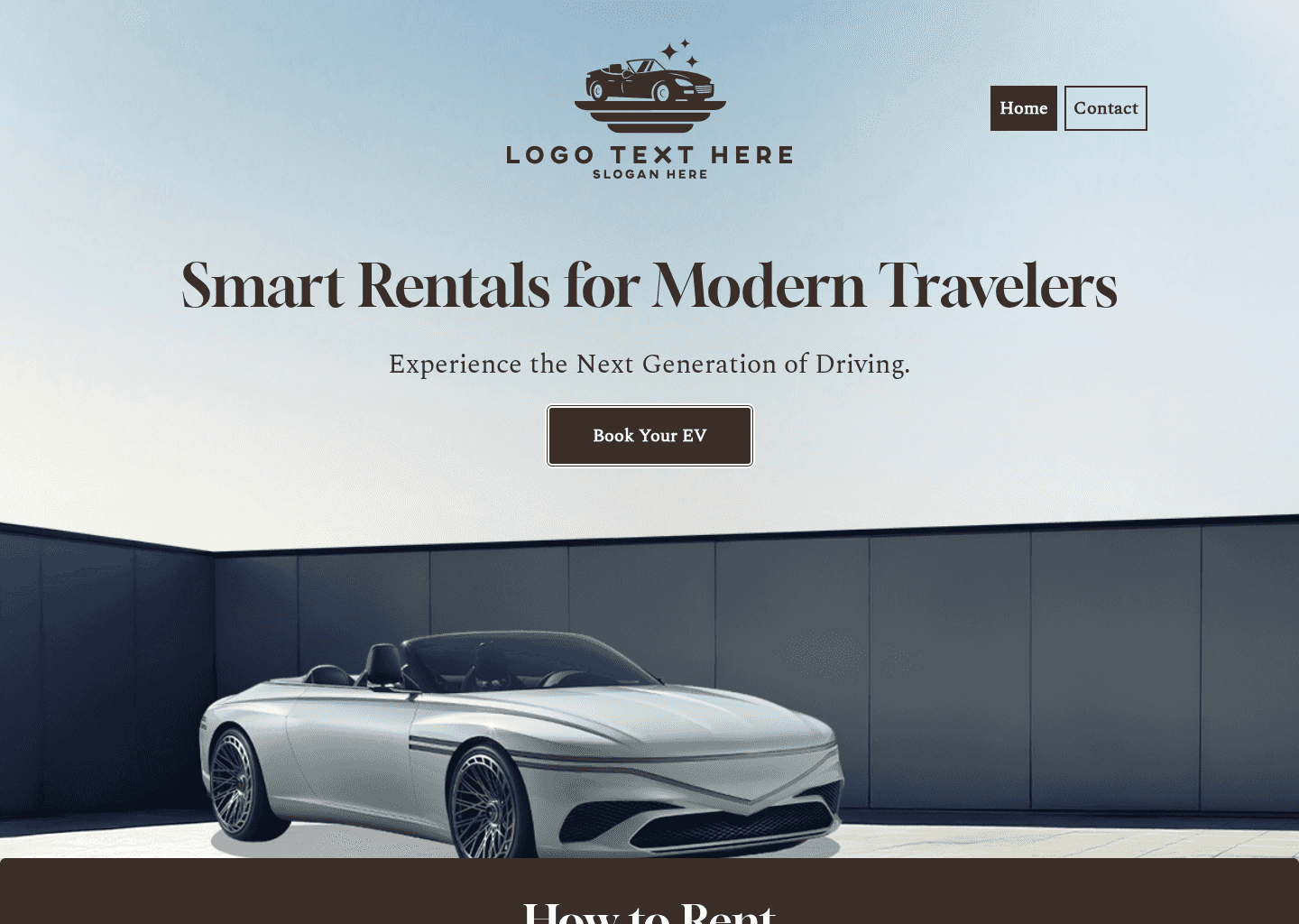 Electric Vehicle Rental Website Preview