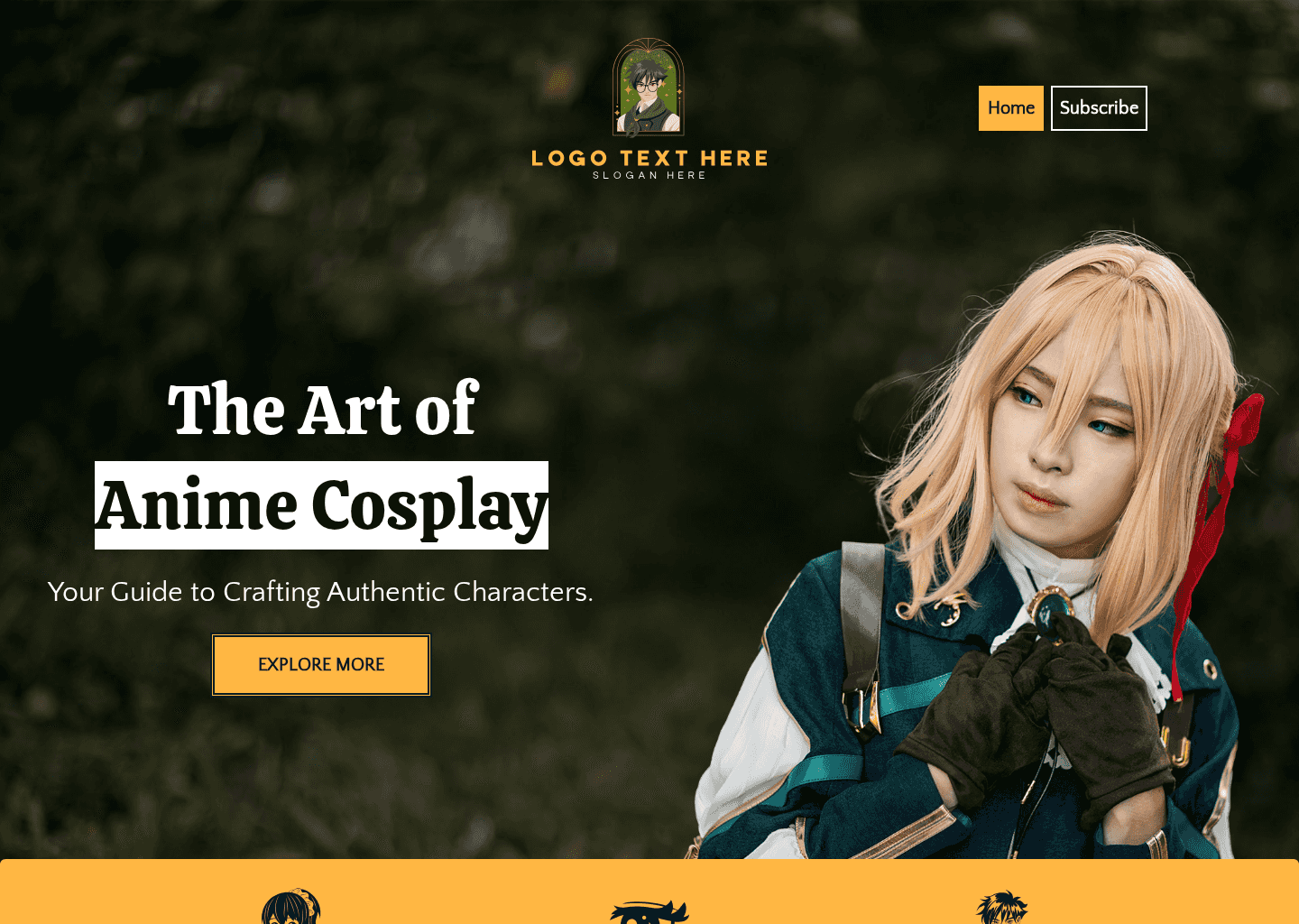 Anime Cosplay Portfolio Website Preview