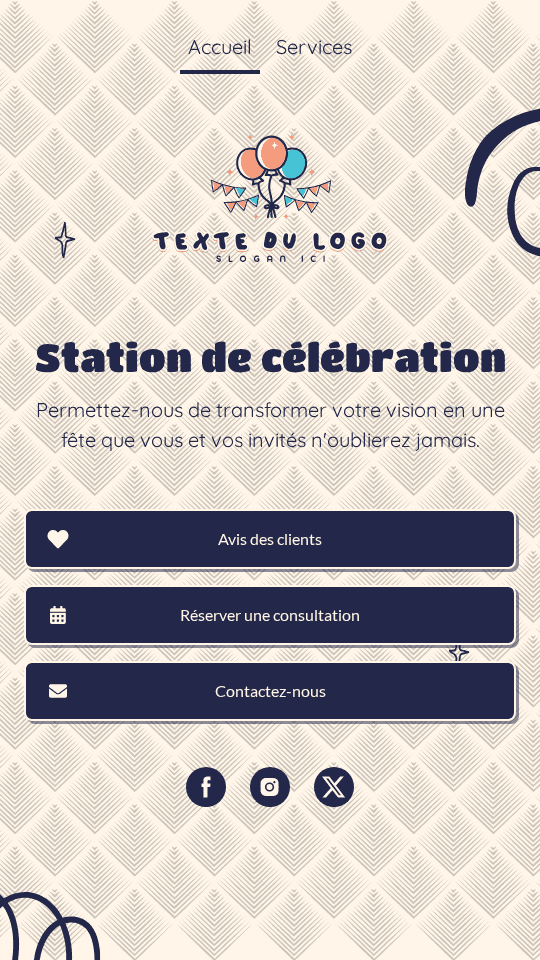 Planificateur d'événements de fête Link in Bio Preview