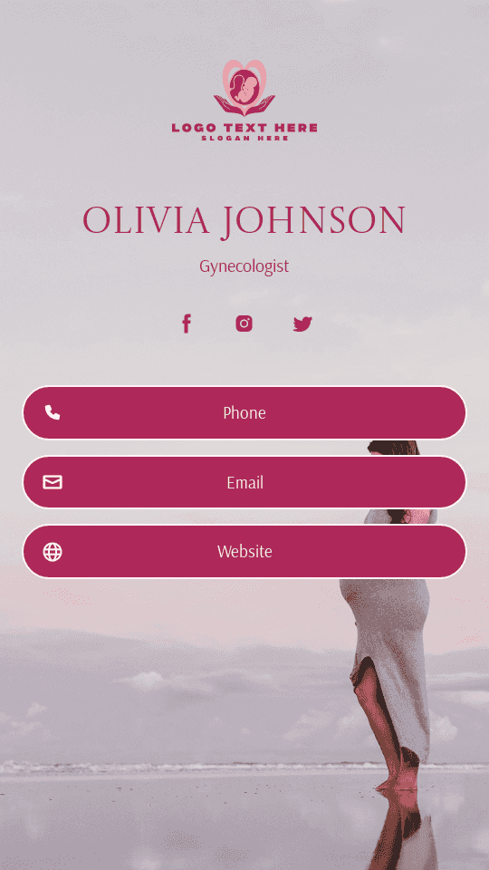 Medical Obgyn Doctor Digital Business Card