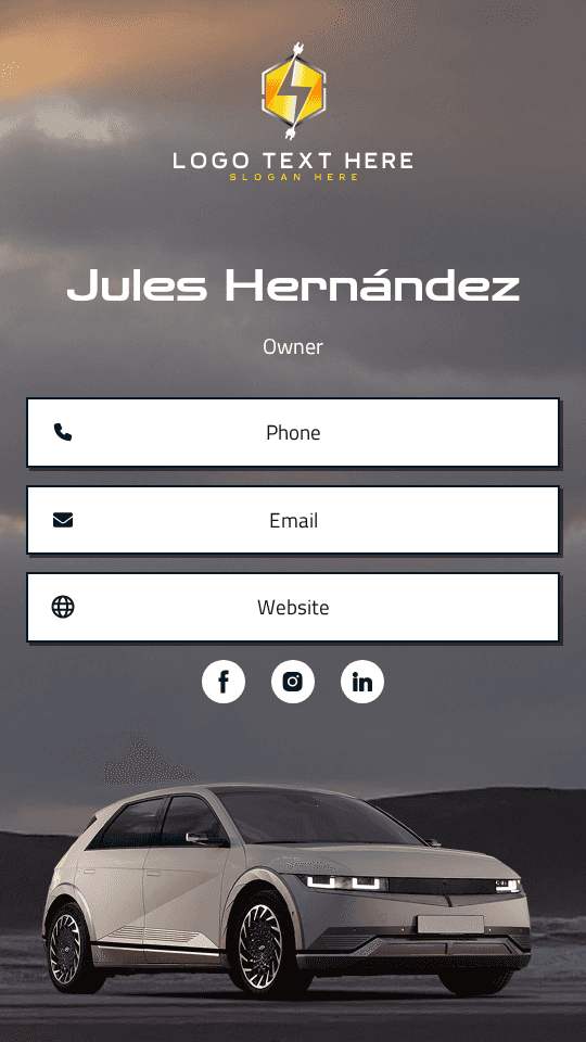 EV Store Owner Digital Business Card Preview