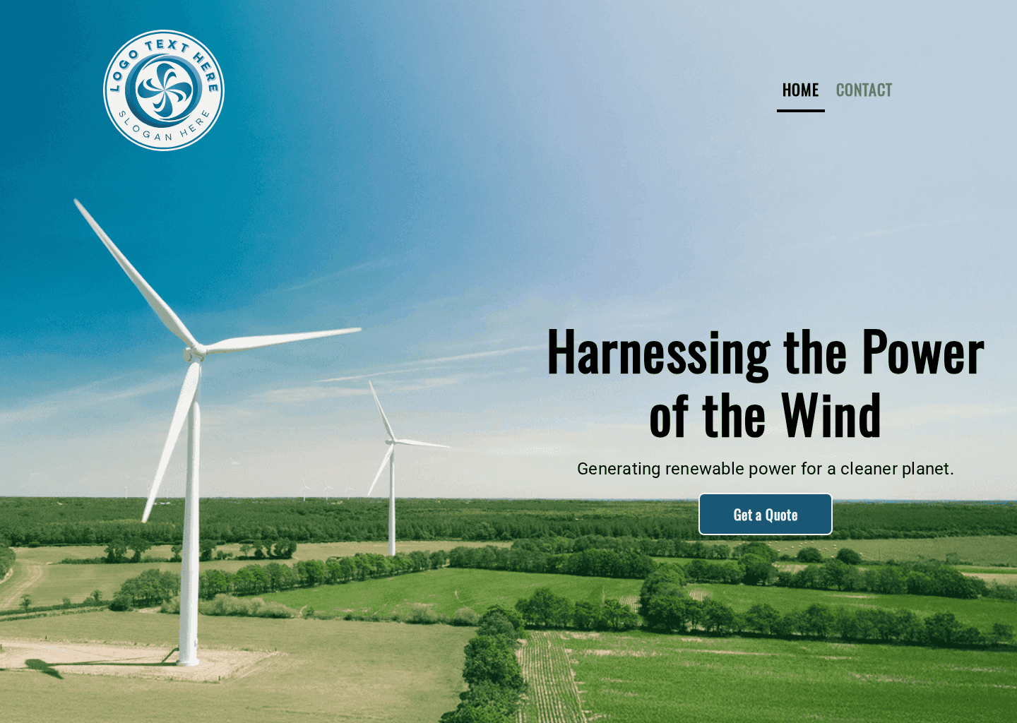 Energy Wind Turbine Website Preview