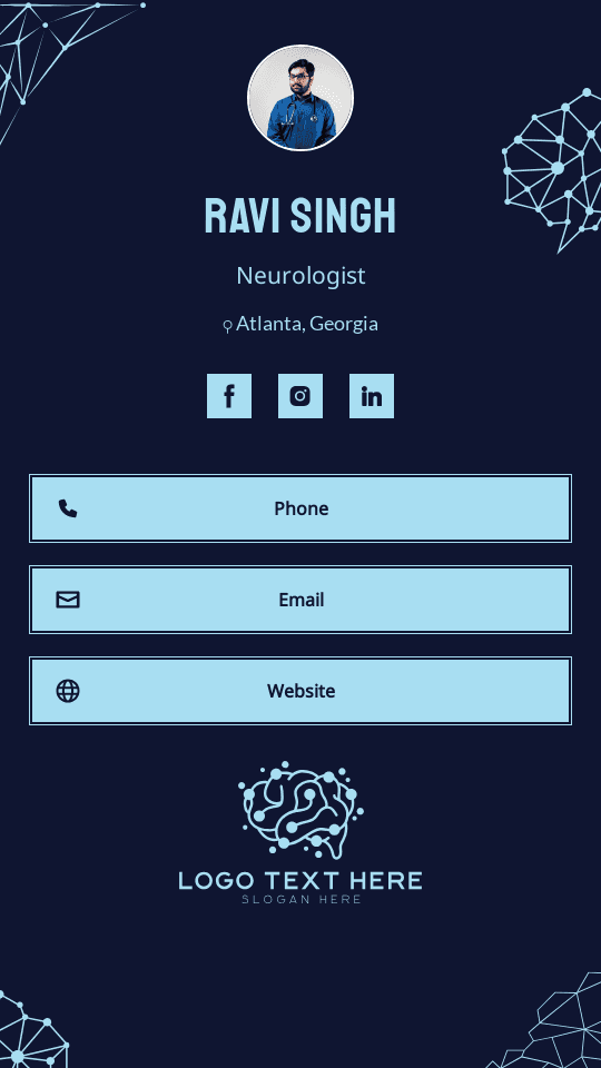 Medical Neurologist Digital Business Card Preview