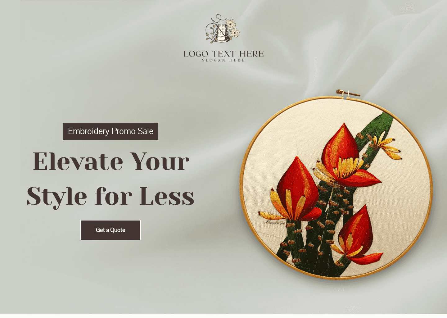 Embroidery Shop Promo Website Preview