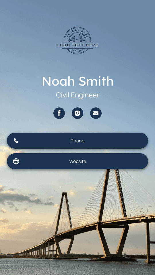 Transportation Civil Engineer Digital Business Card